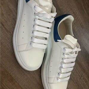 White and Blue Men's Sneakers